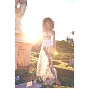 FOR LOVE & LEMONS ORCHID EMBROIDERED GOWN BRIDAL BACHELORETTE BHLDN FREE PEOPLE
